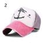 MIBQM Unisex 5 panel hip hop snapback hats couples hat Man Woman pure cotton baseball caps do old pirate ship anchor gorras wash cap-pink