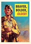 Davy Crockett birthday card braver bolder older