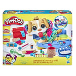 Play-Doh, Coffret Le Cabinet vétérinaire avec Chien, Mallette avec Rangement, Multicolore, 10 Outils et 5 Pots de pâte à Modeler atoxique, pour Enfants dès 3 Ans