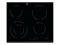 Electrolux Hoc620f - Keramisk Komfyrtopp - 4 Plater - Nisje - Bredde: 56 Cm - Dybde: 49 Cm - Med Avfaset Front - Svart