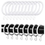 Strong Metal Curtain Hanging Rings 45mm Large White Curtain Pole Rings Sliding Eyelet Rings Hanging Rings Pack of 6.