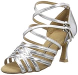 Diamant Chaussures de Danse Latine pour Femme 108-087-016 Salon, argenté, 37 1/3 EU