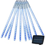 10 Tubes 30CM 360 led Solaire Météores Pluie Lumières, Guirlandes Lumineuses Imperméable Lumiere de Noel Exterieur pour Noël Mariage Parti Jardin