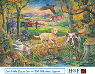 Catch Me If you Can 500 Big Piece Dog Jigsaw Puzzle by House of Puzzles New