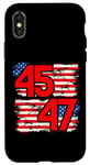 Coque pour iPhone X/XS 45 47 Trump 2024, Trump President 45 47, 45 47 Chemise pour homme