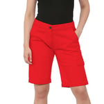 Womens Cotton Combat Canvas Chino Cargo Shorts Red 18