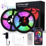Bewahly LED Strip Lights 10M, RGB Strips Lighting,Self-Adhesive ,Sensitive Built-in Mic,APP Control Led Lights for Bedroom, Room, Kitchen, TV Party, Christmas Decoration, Home