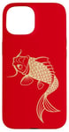 Coque pour iPhone 15 Or Chinois Carpe Asiatique Japonais Koi Poisson Golden Koi