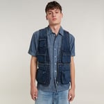 Denim Vest - Dark blue - Men