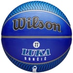 ballons de basket Unisexe, Wilson NBA Player Icon Luka Doncic Outdoor Ball, Bleu