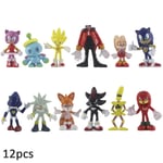 12-pack Sonic the Hedgehog Figuriner Set - Mini Leksaker Julgåva för Barn 12PCS