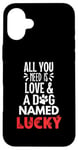 iPhone 16 Plus Dog Name Lucky Design - All You Need is Love! Case