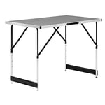 WOLTU® CPT8121gr Table de Camping Pliante Table de Jardin Table de Travail Table de Balcon réglable en Hauteur en Aluminium Acier MDF,Gris