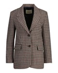 Reg Houndstooth Blazer - Soft Oat