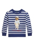 Ralph Lauren Kids' Bear Striped Sweatshirt, Navy/Multi