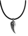 Lempikoru strong stort patinerat silver-läderhalsband 42 631 86 500