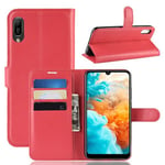 Huawei Y6 Pro 2019      Pu Wallet Case    [Red]