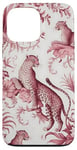 iPhone 13 Pro Max French Pink Toile Chinoiserie Leopards Case