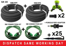 2x 50m - Porous Pipe, Soaker Hose, Leaky Pipe & Accessories Watering Kit-16