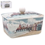 Sandy Bay Ceramic Butter Dish With Lid Seaside Beach Holiday Design Fine China