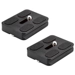 Neewer Lot de 2 PU-50 50mm Plateau Rapide Universel en Métal avec 1/4 Pouce Vis, Conforme à Standard pour Appareil Photo Trépied Rotule (Noir)