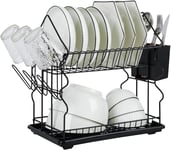 2  Tier  Dish  Drainer  Rack  for  Kitchen  Countertop ,  Dish  Drying  Rack  wi