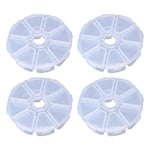 douyif Petite Boîte De Rangement Transparente Ronde à 8 Compartiments, Boite Rangement Perles Pour Artisanat, Mini Boîte De Rangement Plastique, Boite Compartiment pour Stockage Bijoux Boucle 4Pcs