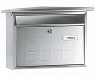 ARREGUI Deco E5707 Boîte aux Lettres Individuelle en Acier Inoxydable, Taille M (courrier A4, Magazine), Boîte aux Lettres Murale au Fond Étroit, Anti-Pluie, Anticorrosion, Facile à Installer, INOX