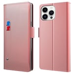 Plånboksfodral Spegel iPhone 15 Pro Max Rose gold