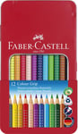 Faber-Castell Tin of 12 Colour GRIP 2001 pencils 12 Count (Pack of 1 (US IMPORT)