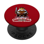 Pudding de Noël Reine drôle de pudding aux prunes dessert britannique PopSockets PopGrip Adhésif