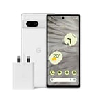 Google Pixel 7a and Pixel 30W Charger Bundle – Unlocked Android 5G Smartphone with Wide-Angle Lens and 24-Hour Battery - Snow (Amazon Exclusive)