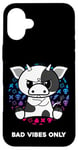 Coque pour iPhone 16 Plus Bad Vibes Only Grumpy Looking Figurine de vache