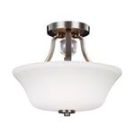 Deckenleuchte Fluida En Nickel Ø35cm Design Lampe Blendarm Salon Salle à Manger