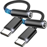 Adaptateur de Prise de Casque USB C à 3,5mm, Adaptateur Jack USB Type C Audio avec DAC, écouteurs Audio Numérique Type C vers Audio