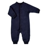 Joha ullfleece heldress til baby med knapper, navy