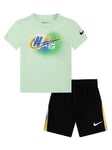 Nike Kids Boys Hazy Rays T-shirt And Short Set - Black, Black, Size 3-4 Years