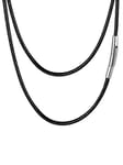 FaithHeart Ladies Leather Necklace Black Wax Rope Chain 16" inch Replacement Jewelry for Pendant Womens Leather Choker Cord Necklaces 40cm Long