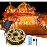 80M 800 led Solaire Guirlande lumineuse Noël IP44 8 modes décoration de fête Extérieur Intérieur Jardin pour Noël anniversaire mariage blanc chaud