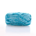 Chenille sammetsgarn Chunky stickade kardade trådar BLÅ blue