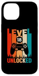 Coque pour iPhone 14 Level 18 Jeu vidéo débloqué pour 18e anniversaire Garçon