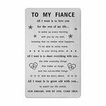 Valentines Day Card for Fiacne, Romantic Love Fiance Gifts, Engraved Wallet Card insert