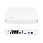 Tenda Surveillance Video Recorders 8 Channel 4K POE NVR, 8MP CCTV Camera System Network Video NVR Recorder, Remote Alarm, Max up to 10 TB Hard Drive for 24/7 Recording (NO HDD), N6P-8H White