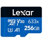 Lexar 256GB High-Performance 633x UHS-I microSDXC Memory Card with SD Adapter