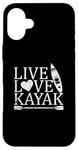 Coque pour iPhone 16 Plus Live Love Kayak Paddle Boat Canoë