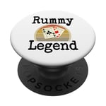 Funny Rummy Legend Card Game Winner Winning Game Night Dad PopSockets Adhesive PopGrip