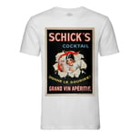 T-Shirt Homme Col Rond Shick's Cocktail Art Deco Affiche Publicitaire Ancienne Vintage