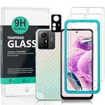 Ibywind Screen Protector (2 Pack) For Xiaomi Redmi Note 12S 4G,9H Hardness Tempered Glass,With 1Pc Metal Camera Lens Protector,1Pc Back Protector,Easy to Install