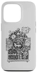 Coque pour iPhone 13 Pro Horloge de course à pied en hickory style steampunk, souris