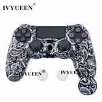 Feuille Blanche - Capuchons De Protection Antidérapants En Silicone Pour Manette Sony Dualshock 4, Ps4 Pro Slim, Capuchons De Poignée Analogiques